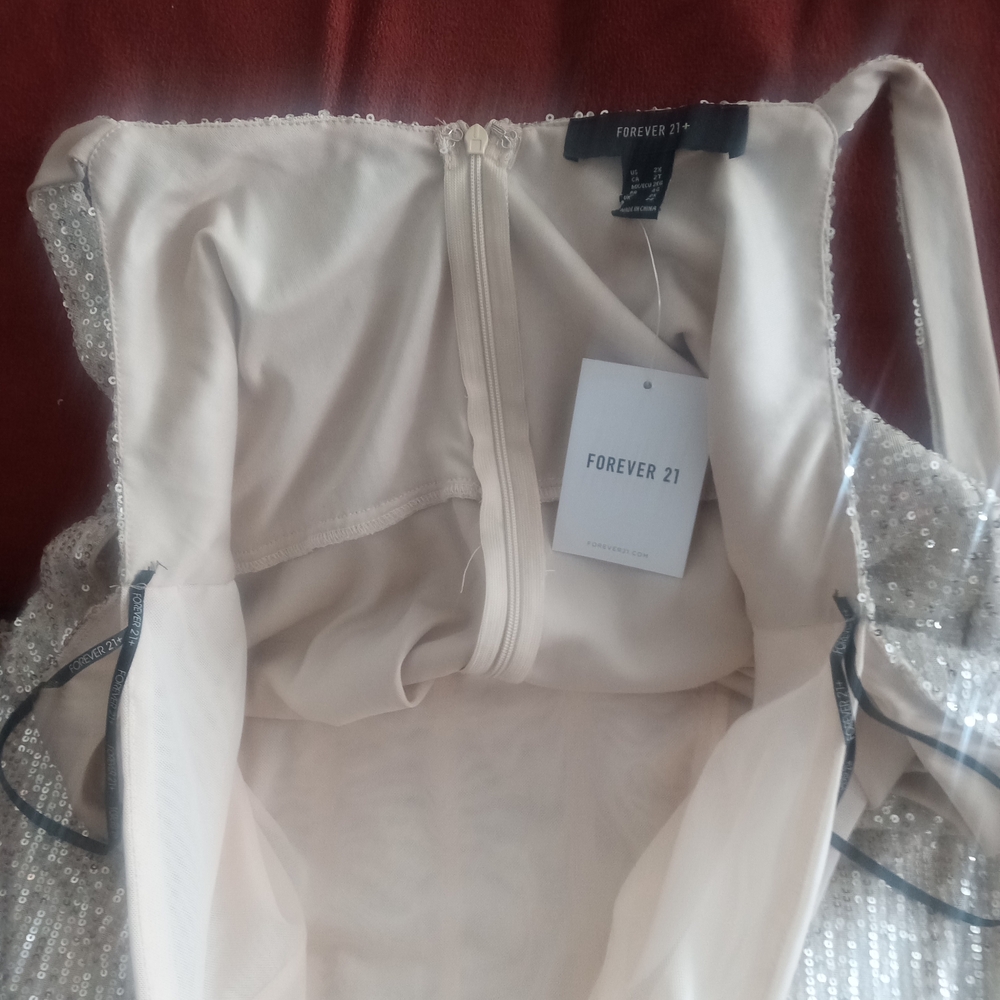 Forever 21 Silver Sparkle Sequin Mini Dress - Picture 7 of 9